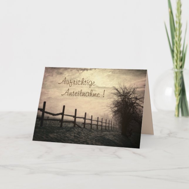 Cartão Sinceros pêsames ! (Frente)