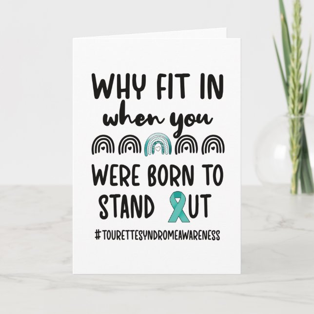 Cartão Síndrome de Tourette Sensibilização Tourettes Guer (Frente)