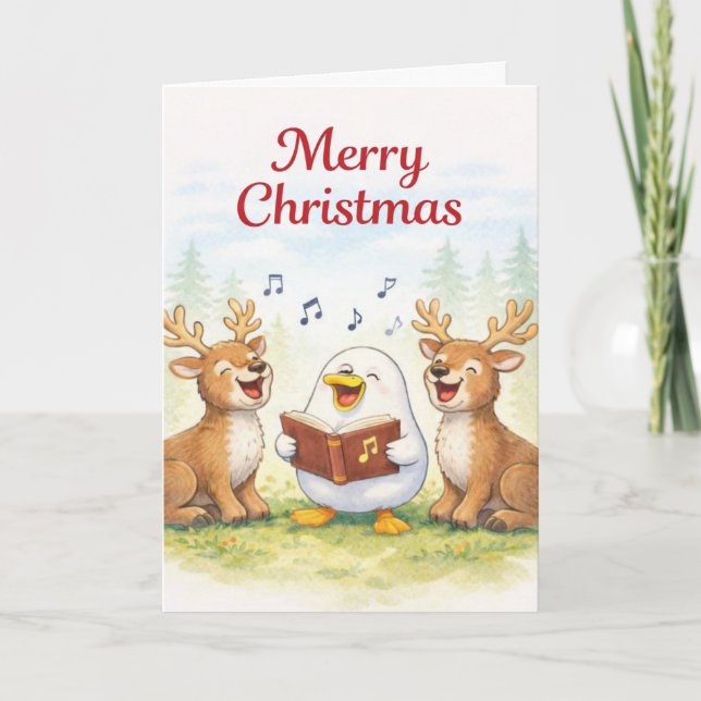 Cartão Singing all the way...Merry Christmas (Frente)