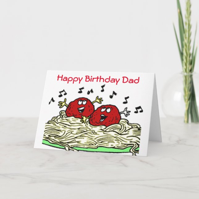 CARTÃO "SINGING MEATBALL" JUST FOR ***DAD*** BIRTHDAY CAR (Frente)
