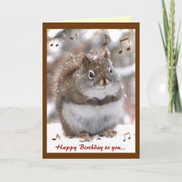 Cartão Singing Squirrel Birthday