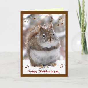 Cartão Singing Squirrel Birthday