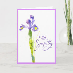 Cartão Single Purple Iris Sympathy Card
