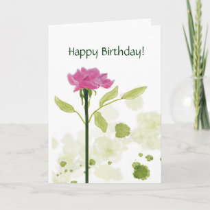 Cartão Single Rose Birthday Greeting Card