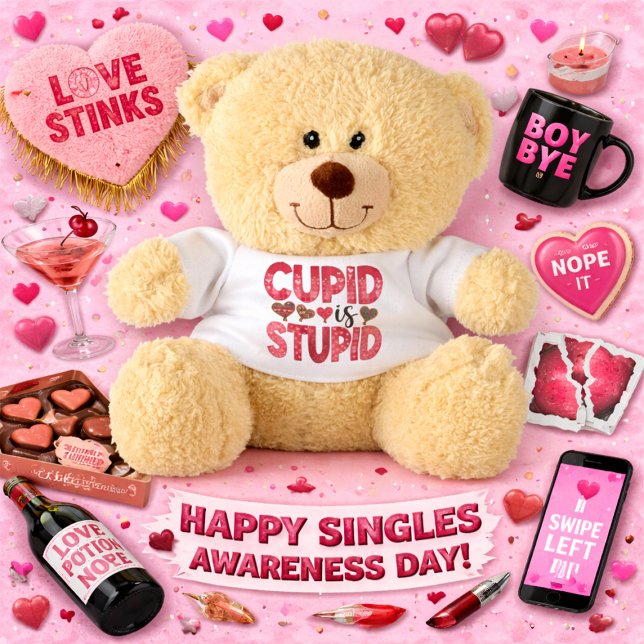 Cartão Singles Awareness Day Greeting with Anti-Valentine (Criador carregado)