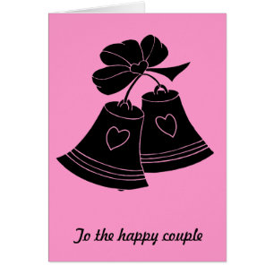 Cartão Sinos de casamento, fuschia