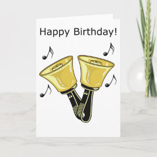 Cartão Sinos de mão - Feliz Aniversário
