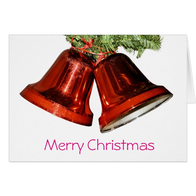 Cartão Sinos de natal alegres (Frente Horizontal)