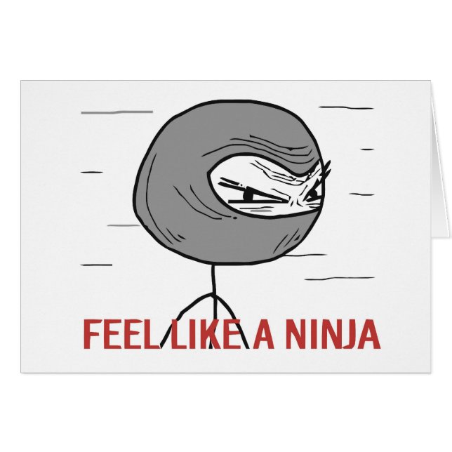Cartão Sinta como um Ninja (Frente Horizontal)
