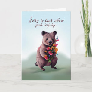 Cartão Sinta-se Melhor após um Abraço de Urso com Flores