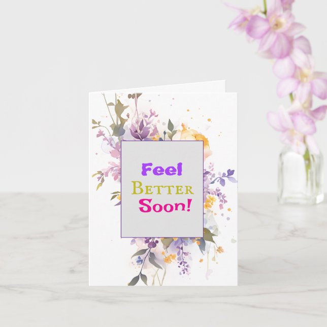 Cartão Sinta-se melhor em breve (Orquídea)