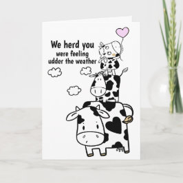 Cartão Sinta-se Melhor Em Breve Vaca Engraçada Tema