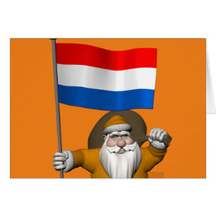 Cartão Sinterklaas com a bandeira dos Países Baixos