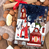 Sinterklaas & Piet nos telhados de Amsterdã
