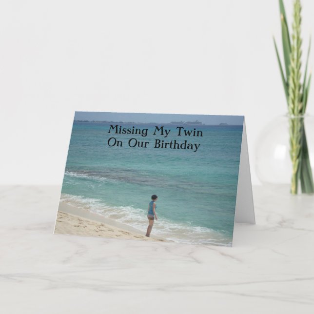 CARTÃO SINTO FALTA DO MEU GÊMEO NO NOSSO ANIVERSÁRIO (Frente)