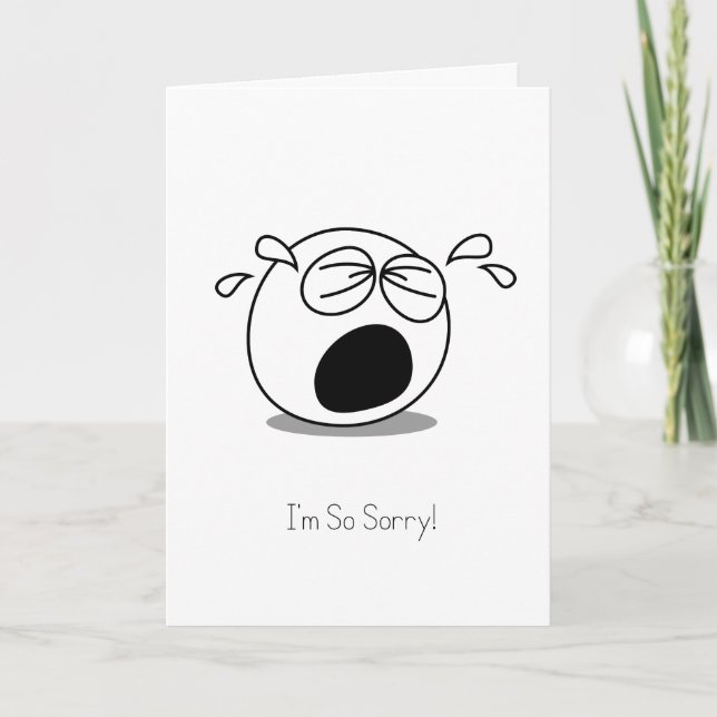 Cartão Sinto muito por chorar cara (Frente)