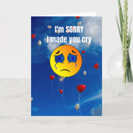 Cartão Sinto muito por tê-lo feito chorar.