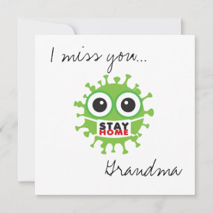 Cartão Sinto saudades de sua avó ficar em casa