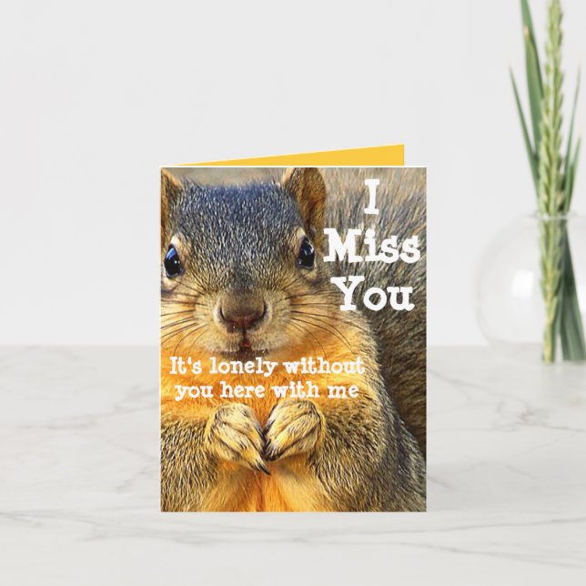 Cartão Sinto Sua Falta. (Frente)