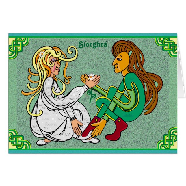 Cartão Síorghrá - Amor eterno em irlandês (Frente horizontal)