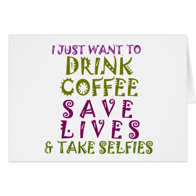 Cartão Sip, Save, Smile: Café, gentileza e selifes (Frente Horizontal)