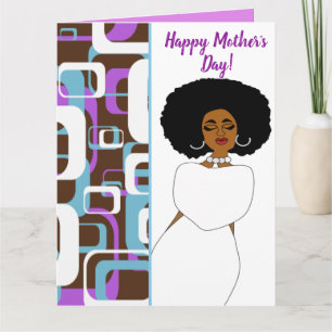 Cartão Sirva-o para o Dia de as mães Afro-Americano