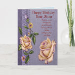 Cartão Sister Birthday Card<br><div class="desc">Great card for a wonderful sister</div>