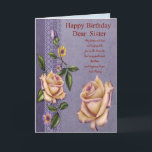 Cartão Sister Birthday Card<br><div class="desc">Great card for a wonderful sister</div>