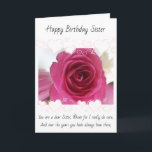 Cartão Sister Birthday Card<br><div class="desc">A Birthday card to send to a sister who has always been there to help and chat with life's  happy times and sad times.</div>