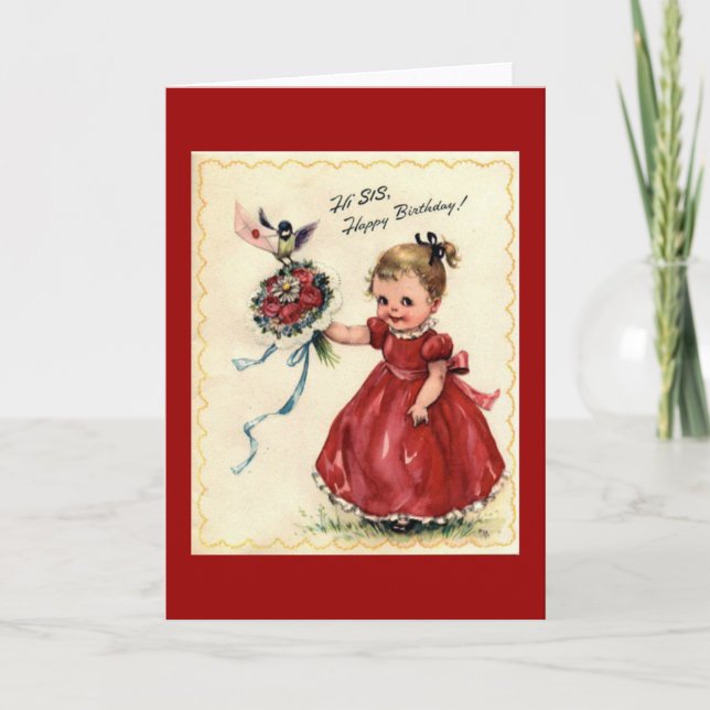 Cartão Sister Birthday Greeting Card (Frente)