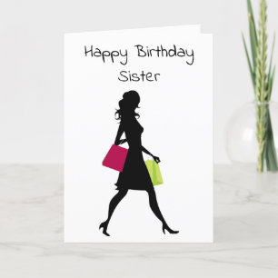 CARTÃO **SISTER** BIRTHDAY WISHES TO TALENTED SHOPPER