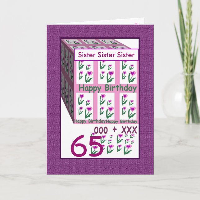Cartão SISTER - Happy 65th Birthday (Frente)