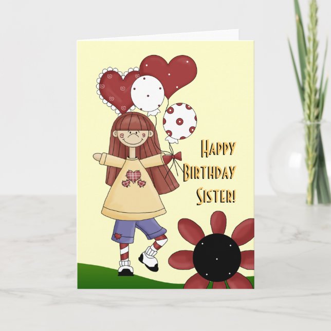 Cartão Sister Happy Birthday card (Frente)