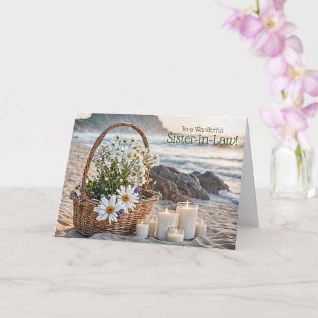 Cartão Sister in Law Happy Mothers Day Basket of Flowers  (Orquídea)