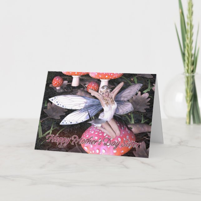 Cartão Sister Mother's Day Card - Woodland Butterfly Fair (Frente)