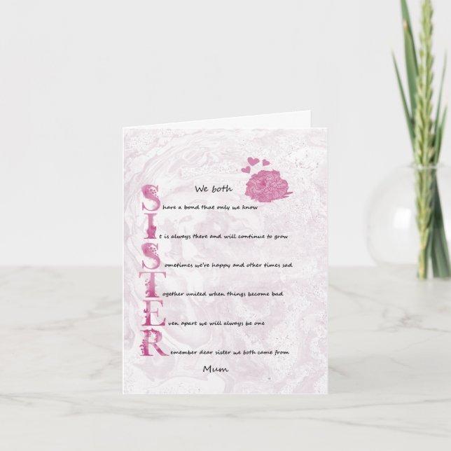 Cartão Sister Sentiment card (Frente)