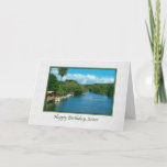 Cartão Sister's Birthday Card with Hawaiian River<br><div class="desc">This digital painting is based on photographs of a river in the northern part of Oahu in Hawaii.   It brings beauty to this birthday greeting card.</div>