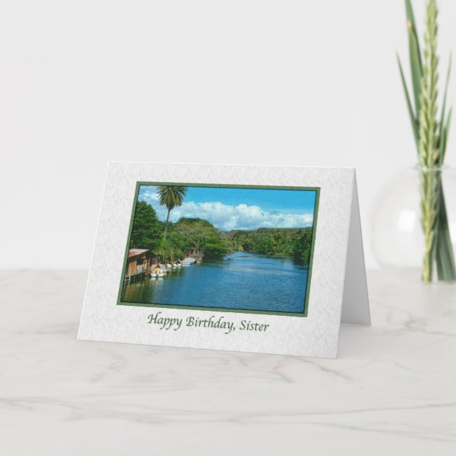 Cartão Sister's Birthday Card with Hawaiian River (Frente)