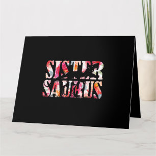 Cartão Sistersaurus Dinosaur Irmã Floral Surus Mães