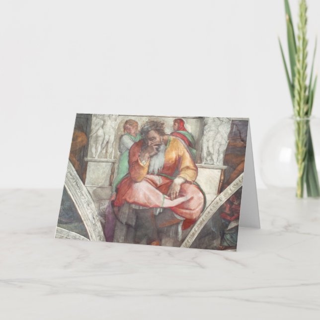 Cartão Sistine Chapel Ceiling: The Prophet Jeremiah (Frente)