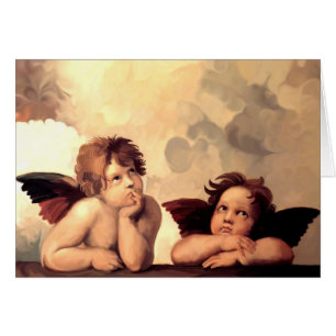 Cartão Sistine Madonna Cherubs Raffaelo Sanzio