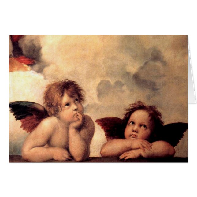 Cartão Sistine Madonna por Raffael (Frente Horizontal)