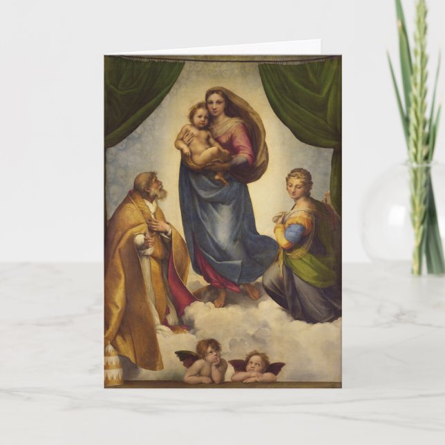 Cartão Sistine Madonna por Rapahel (Frente)