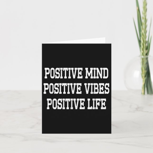 Cartão Sitive Mind Sitive Vibes Sitive Life Boys Motivati (Frente)