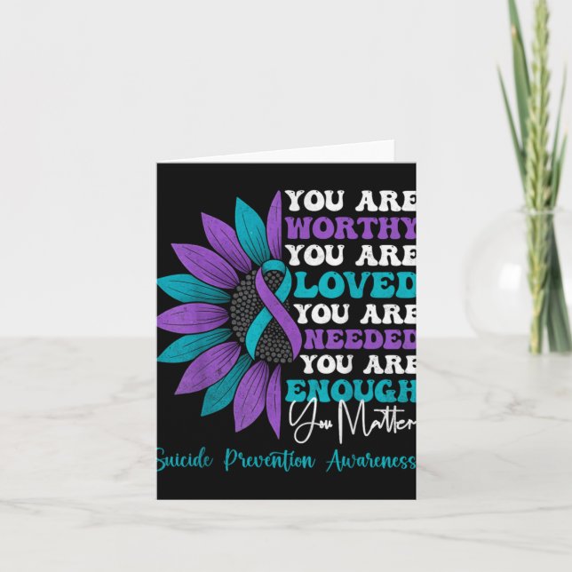 Cartão Sitive Motivational Suprt Suicide Prevention Aware (Frente)