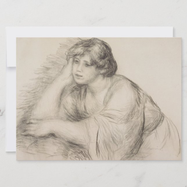 Cartão Sitting Girl (por Pierre-Auguste Renoir) (Frente)