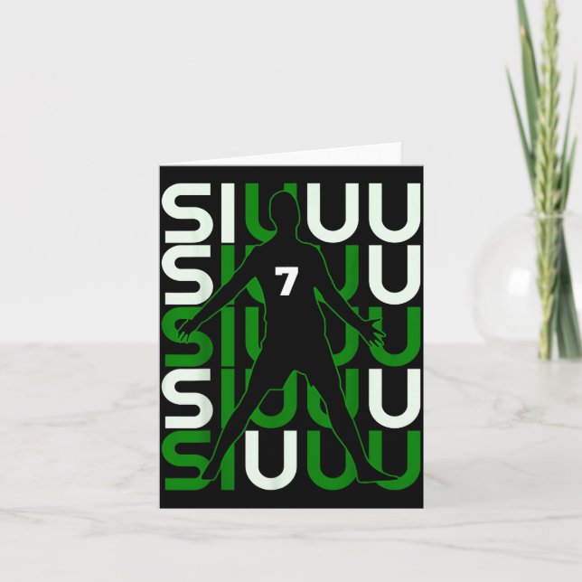 Cartão Siuuuu Presente Divertido de Futebol para Fã de Fu (Frente)