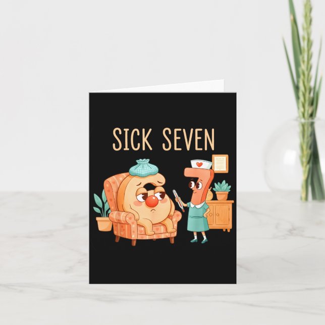 Cartão Six Seven 6 7 Funny 67 Gen Alpha Slang 6-7 Meme Nu (Frente)