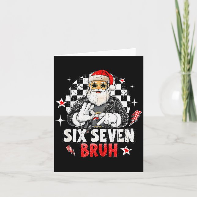 Cartão Six Seven Bruh Santa, Funny Six Seven Meme  (Frente)