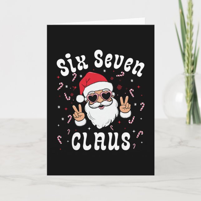Cartão Six Seven Santa Claus Funny 67 Christmas Meme Boys (Frente)